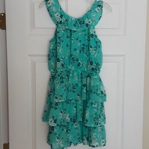 Blue, floral kids dress
